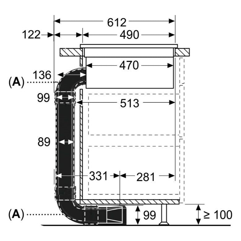 Neff Z861KR0 Recirculation Starter Kit For Min 70cm Deep Worktops for Vented Hobs and Downdraft Extractors