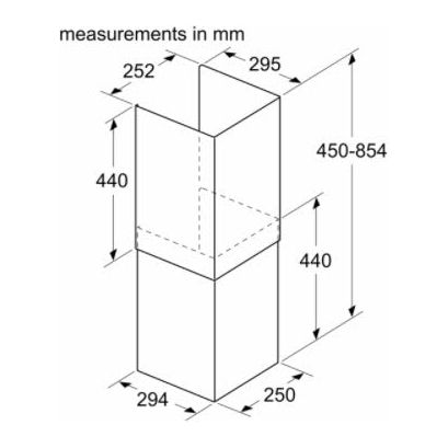 Neff Z51IBK1S1 Chimney Extension 450-854mm
