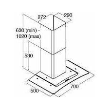 CDA ECP72SS Curved Glass Chimney Hood 70cm Stainless Steel