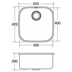 CDA KCC23SS 1.0 Bowl Stainless Steel Undermount Kitchen Sink & Waste