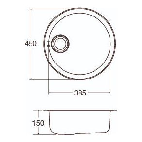 CDA KR21SS 1.0 Bowl Stainless Steel Round Kitchen Sink & Waste