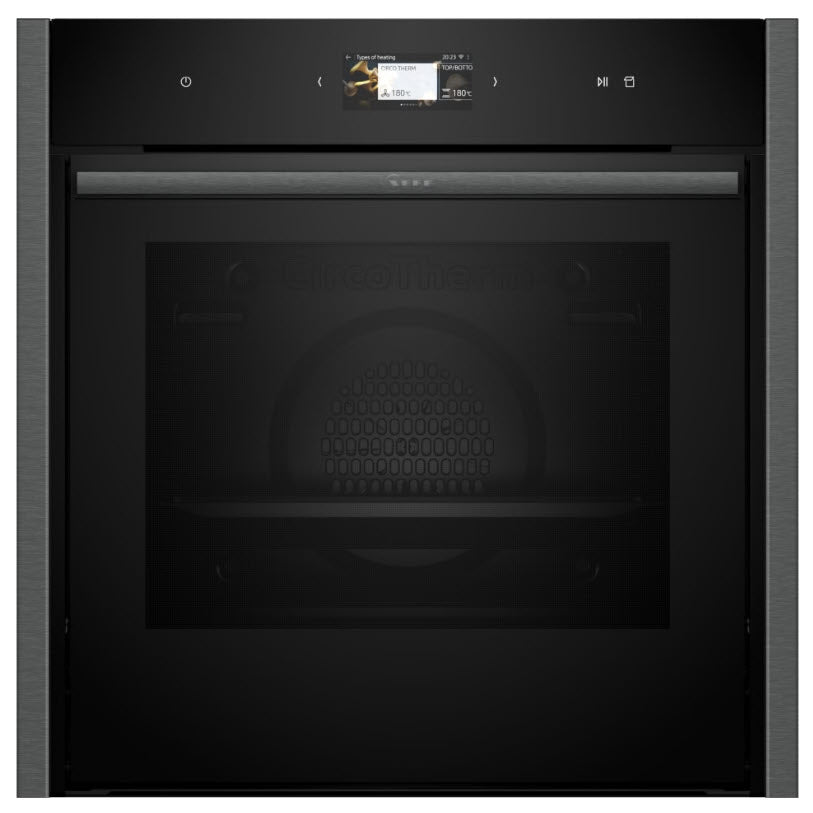Neff B64VS71G0B N90 Slide & Hide Pyrolytic VarioSteam Single Oven GRAPHITE