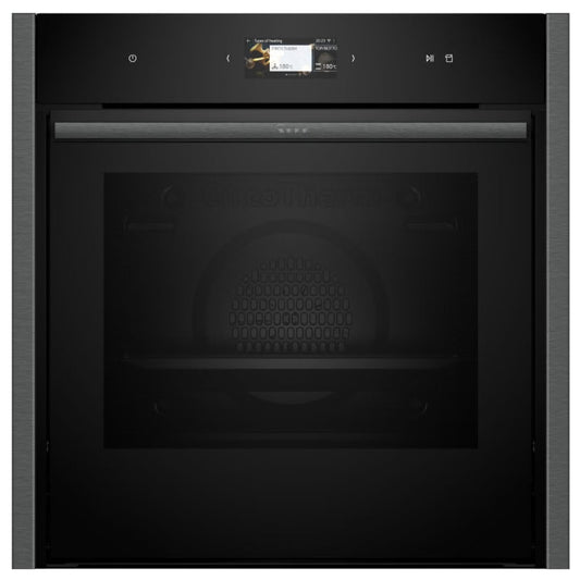 Neff B64VS71G0B N90 Slide & Hide Pyrolytic VarioSteam Single Oven GRAPHITE