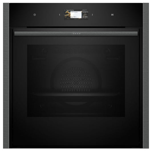 Neff B64CS71G0B N90 Slide & Hide Pyrolytic Multifunction Single Oven GRAPHITE