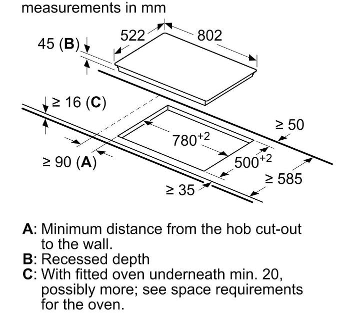 Siemens ET81RBHA1D IQ-300 80cm Frameless 4 Zone Ceramic Hob BLACK