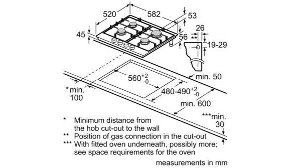 Siemens EG6B5PB90 IQ-300 60cm 4 Burner Gas Hob STAINLESS STEEL