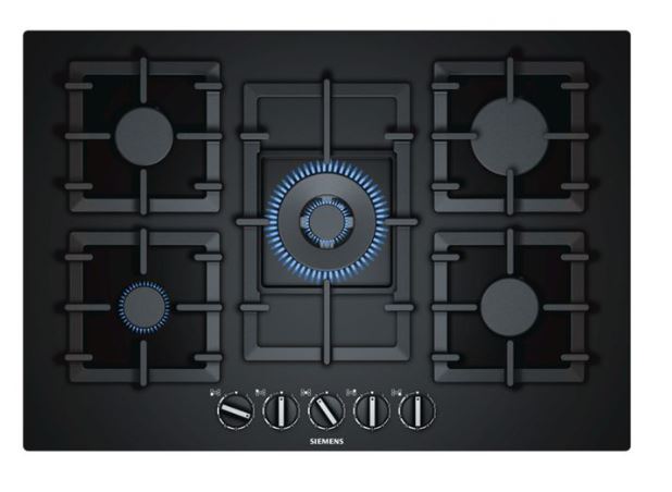 Siemens EP7A6QB90 IQ-500 75cm Frameless Gas On Glass StepFlame Hob BLACK