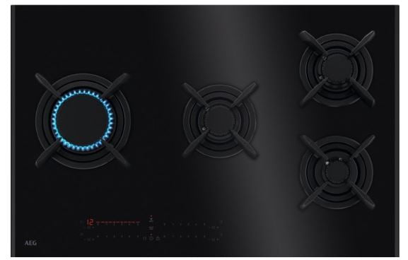 AEG HVB8453IB Touch Sure Gas Ceramic Hob with Hob2Hood