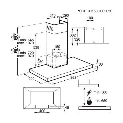 AEG DKB5960HM 90cm Chimney Hood - Stainless Steel