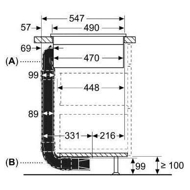 Siemens HZ9VDKR1 Recirculation Starter Kit For Min 60cm Deep Worktops for Vented Hobs & Downdraft Hoods