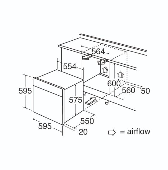 CDA SL300BL/1 Built-In Single Oven Black