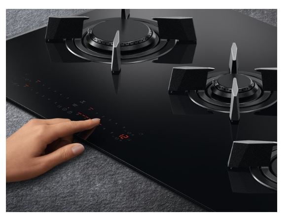 AEG HVB8453IB Touch Sure Gas Ceramic Hob with Hob2Hood