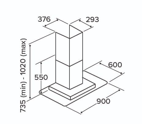 CDA ECNK91SS Flat Glass Island Hood