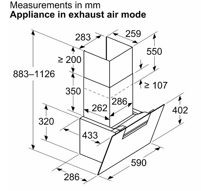 Siemens LC67KFN60B iQ300 60cm Black Glass Angled Cooker Hood