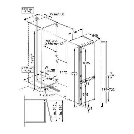 AEG OSC5S181ES 177cm Integrated 70/30 Fridge Freezer
