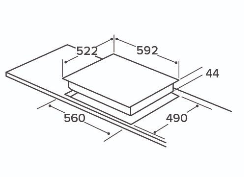 CDA HN6013FR 60cm 4 Zone Plug and Play Induction Hob