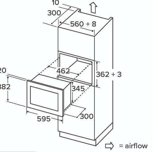 CDA VM551BL Black Wall Microwave