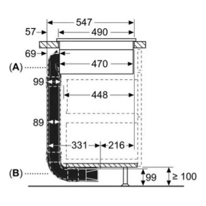 Bosch HEZ9VDKR1 Recirculation Starter Kit For Min 60cm Deep Worktops for Vented Hobs & Downdraft Hoods