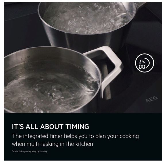 AEG NII84B10AB Sense Boil Induction Full Hob with Hob2Hood