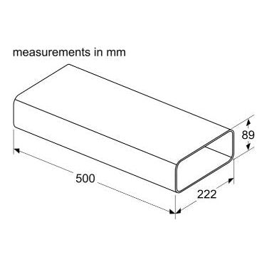 Siemens HZ9VDSM1 1 x 500mm Long Flat Channel Ducting For Vented Hobs & Downdraft Hoods