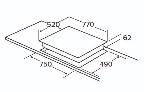 CDA HN7750FR 77cm Five Zone Induction Hob