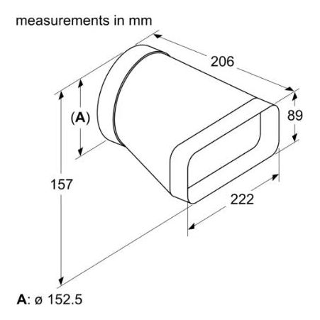 Neff Z861SI0 Adapter Duct 150 mm Round-Flat for Vented Hobs And Downdrafts