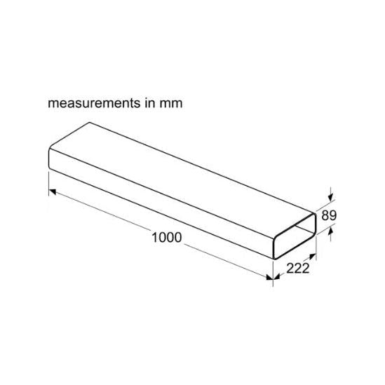 Neff Z861SM1 1 x 500mm Long Flat Channel Ducting For Vented Hobs & Downdraft Hoods