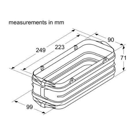 Siemens HZ9VDSS1 Straight Channel Ducting Connection Piece for Vented Hobs and Downdraft Hoods