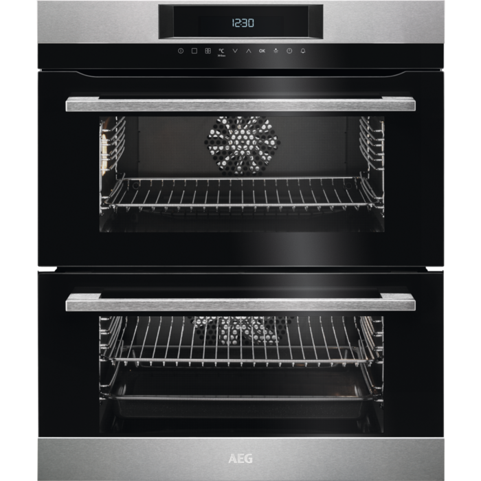 AEG Built Under Double Oven With Twin Fan And Grill - Stainless Steel DUK731110M