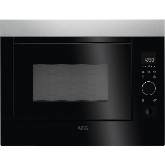 AEG MBE2658SEM BUILT IN MICROWAVE 26L - BLACK & STAINLESS STEEL