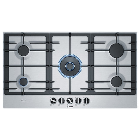 Bosch PCR9A5B90 Integrated Gas Hob, Stainless Steel 90cm