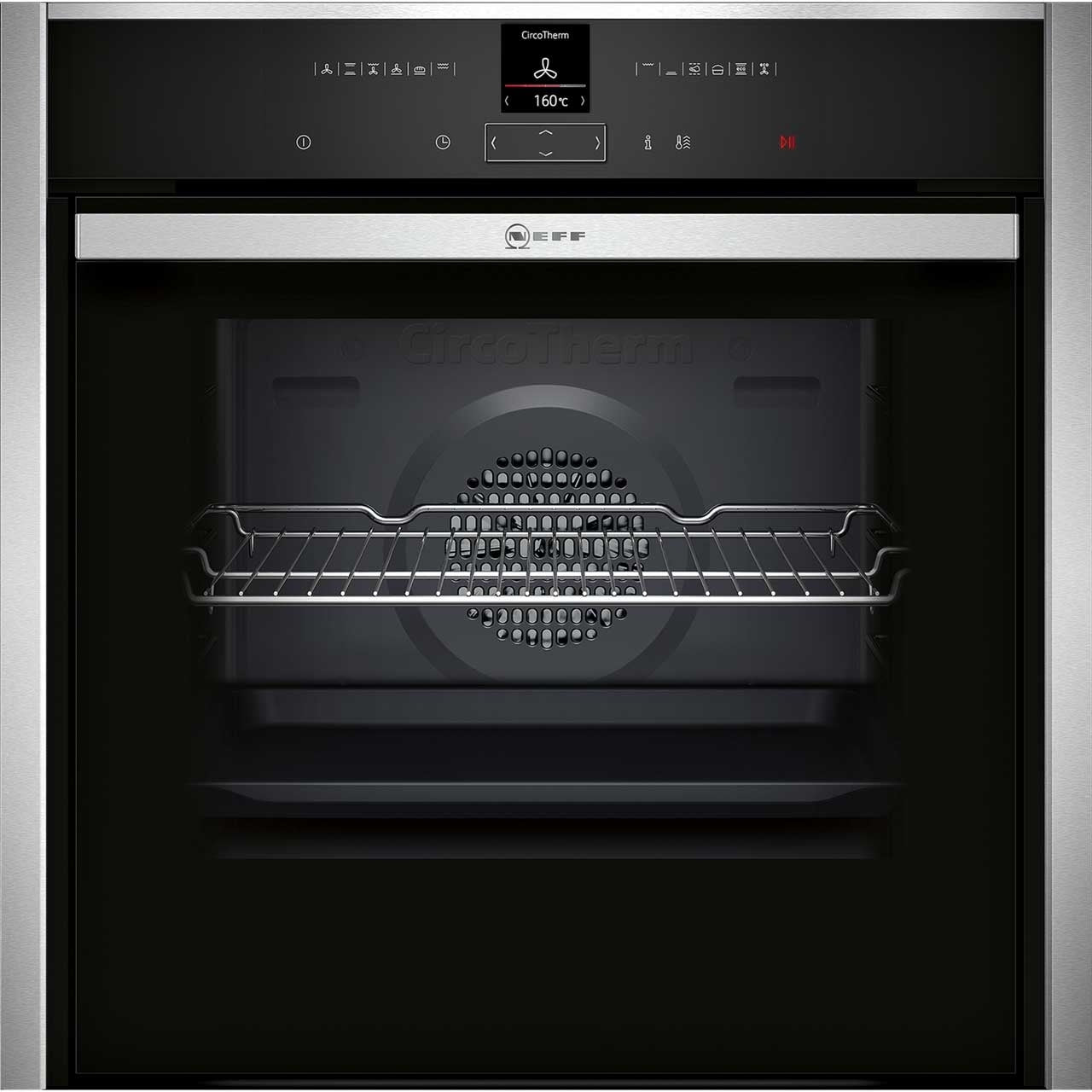 Neff B57CR22N0B Built In Electric Single Oven - Stainless Steel - A+ Rated slide and hide