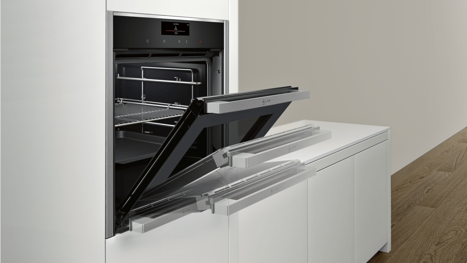 Neff N90 Single Electric Oven Built-in Slide and Hide | B58CT68H0B