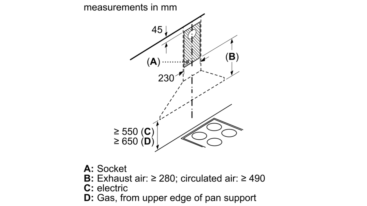 Neff D72PBC0N0B 75cm Chimney Hood STAINLESS STEEL