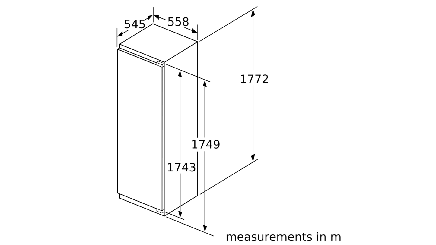 Neff GI7815CE0G 177cm Integrated In Column Frost Free Freezer