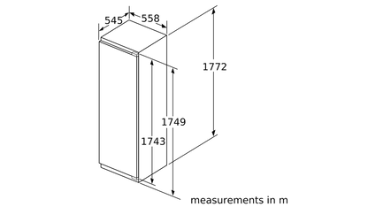 Neff GI7815CE0G 177cm Integrated In Column Frost Free Freezer