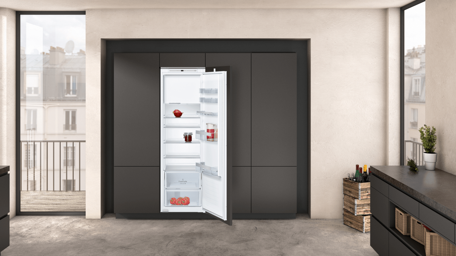 Neff KI2822SF0G 177cm Integrated In Column Fridge With Ice Box