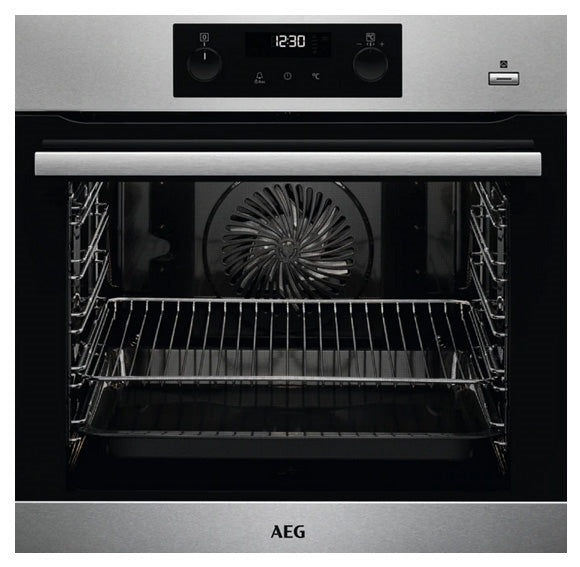 AEG Single Electric Oven Built-in SteamBake Stainless Steel | BEK355020M