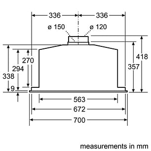 Siemens IQ-500 LB78574GB 70 cm Canopy Cooker Hood - Stainless Steel