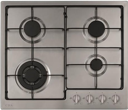 CDA HG6251SS 60cm Stainless Steel 4 Burner Gas Hob