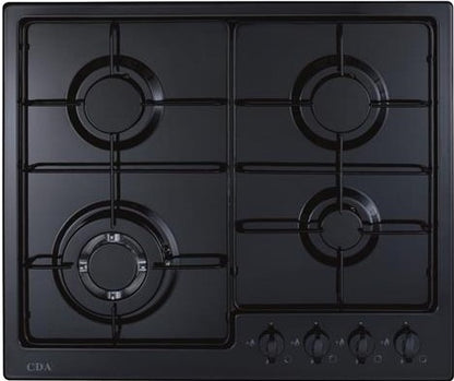 CDA HG6251BL 60cm 4 Burner Gas Hob Black