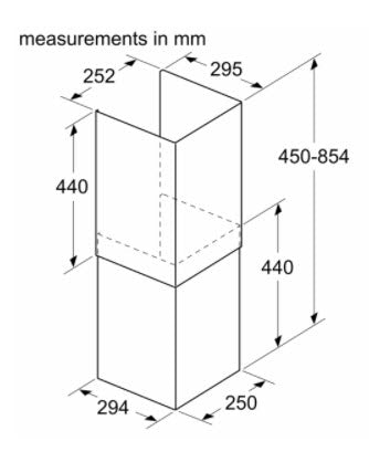 Neff Z51IBK1S1 Chimney Extension 450-854mm