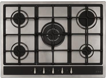 CDA HG7351SS 700mm 5 Burner Gas Hob with Wok Burner