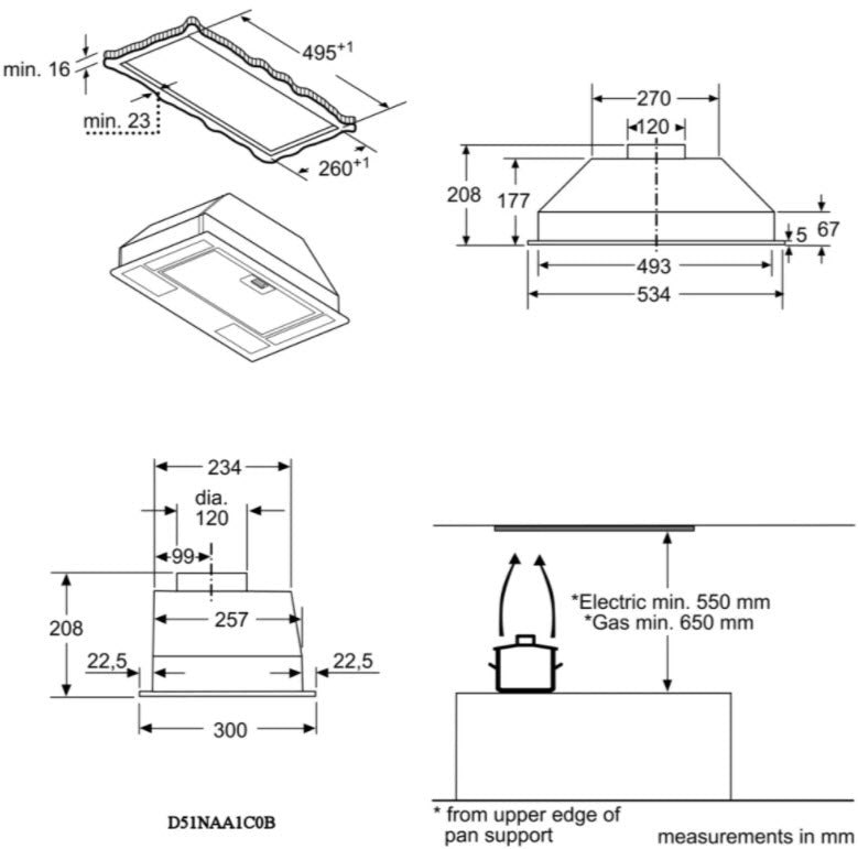 Neff D51NAA1C0B 53cm Canopy Hood SILVER