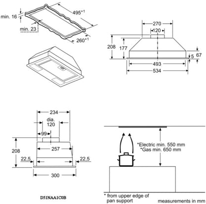 Neff D51NAA1C0B 53cm Canopy Hood SILVER