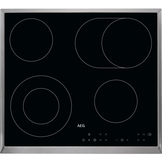 AEG HK634060XB Ceramic Hob 60cm With Stainless Steel Trim