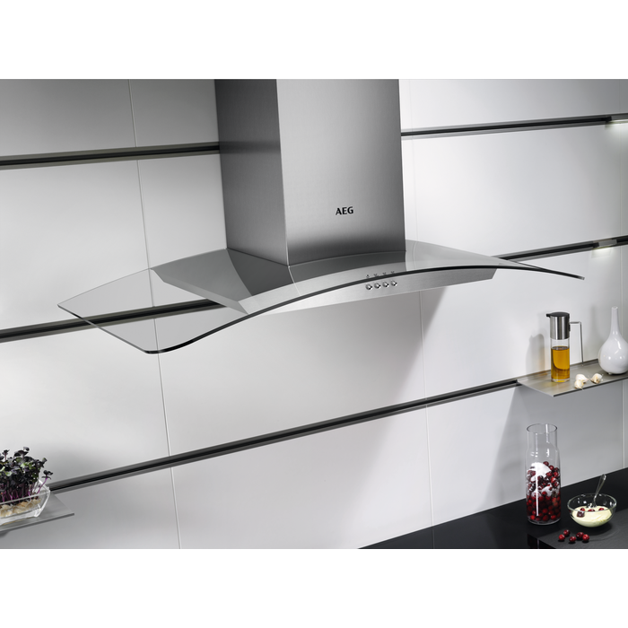 AEG DTB3953M 90cm Curved Glass Chimney Hood