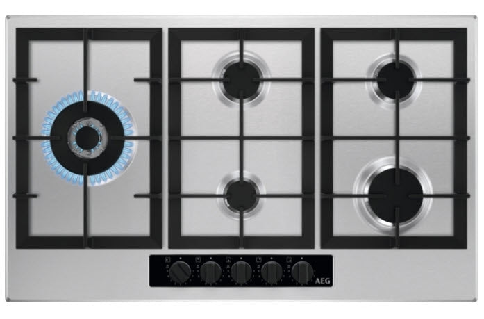 AEG HGB95522YM 86cm 5 Burner Gas Hob IN STAINLESS STEEL