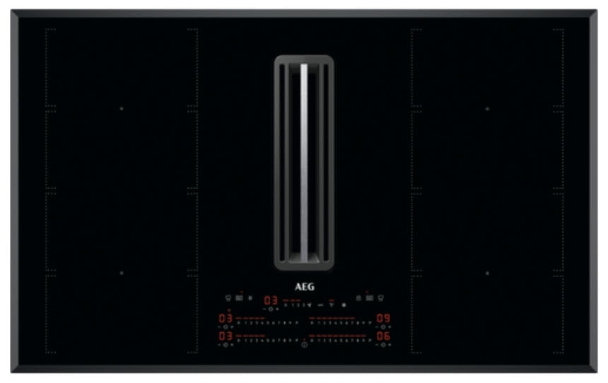 AEG CDE84779FB 83CM Ducted Air Venting Flex Induction Hob In Black