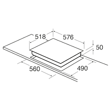 CDA HC6212FR 60cm 4 Zone Rotary Control Ceramic Hob